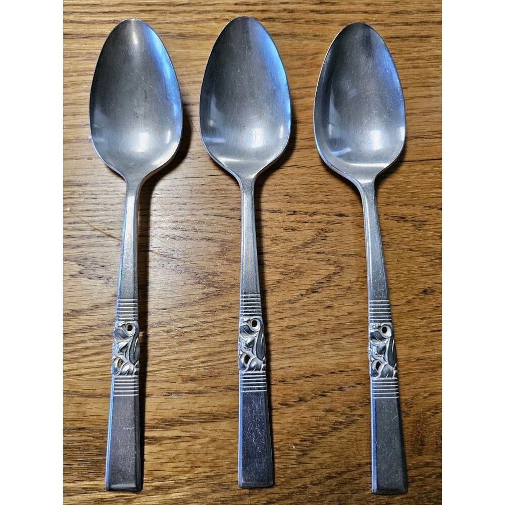 Oneida Community Silverplate Morning Star 3 Serving Spoons